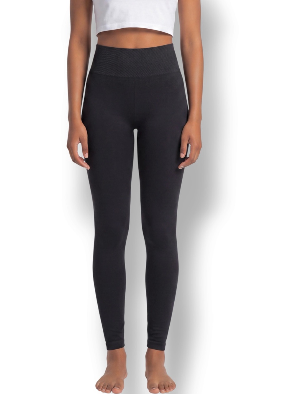 4/$20 Prestige Edge Black Seamless High Waist Textured Waistband Leggings S/M